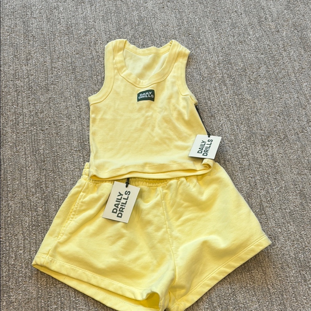 Daily Drills Yellow Tank and Shorts Set